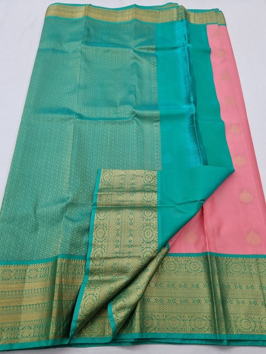 Kanchipuram Pure Silk Saree 010 Pink And Green – Kanchipuram Lakshaya Silks