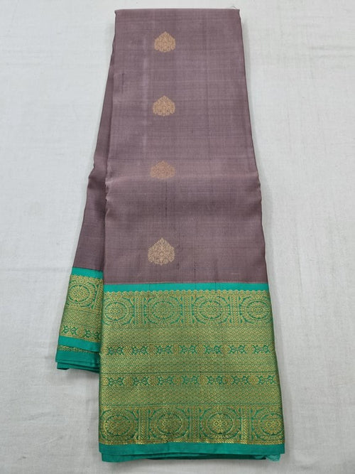 Blue And Yellow Kanchipuram Pure Silk Saree With Floral Buta – Kanchipuram Lakshaya Silks