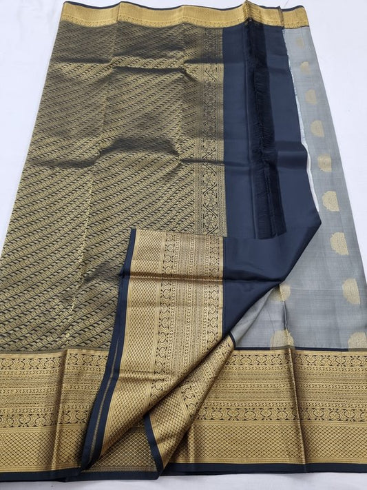 Cream And Gold Kanchipuram Pure Silk Saree 013 – Kanchipuram Lakshaya Silks