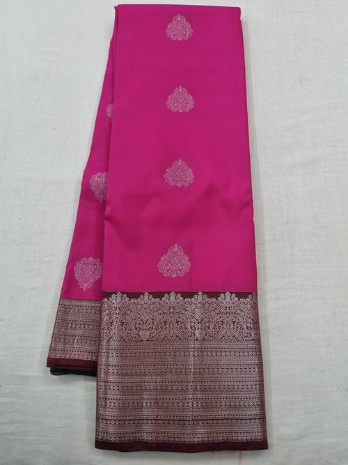 Greyish Silver Kanchipuram Pure Silk Sarees – Kanchipuram Lakshaya Silks