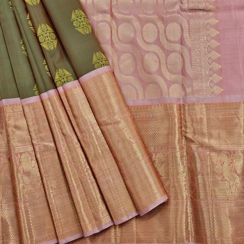 Olive Green Kanchipuram Pure Silk Sarees – Kanchipuram Lakshaya Silks