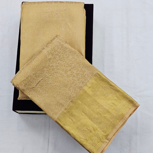 Gold And Yellow Kanchipuram Pure Silk Saree With Pure Silk With Silk – Kanchipuram Lakshaya Silks