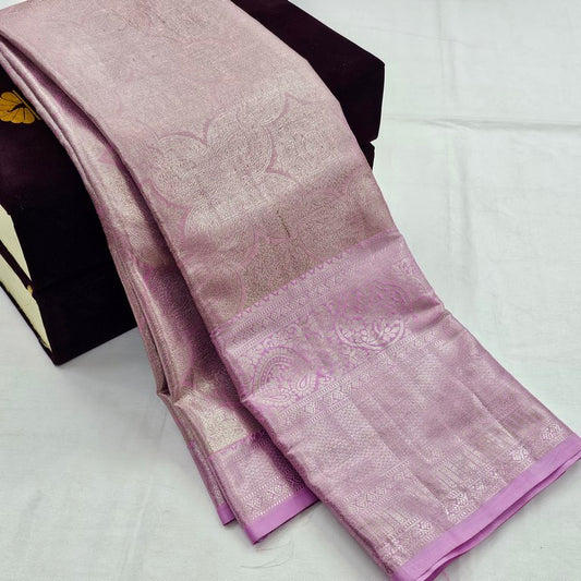 Kanchipuram Pure Elegant Pastel color Tissue Silk Saree 007