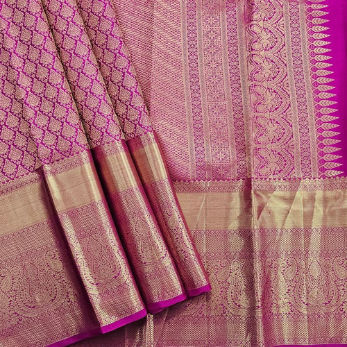 Pink And Maroon Kanchipuram Pure Silk Saree With Paisley Motif – Kanchipuram Lakshaya Silks