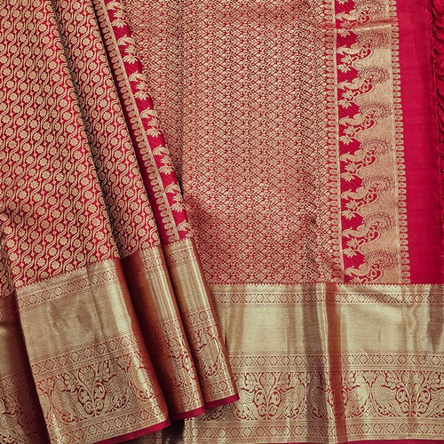 Rich Maroon Kanchipuram Pure Silk Sarees – Kanchipuram Lakshaya Silks