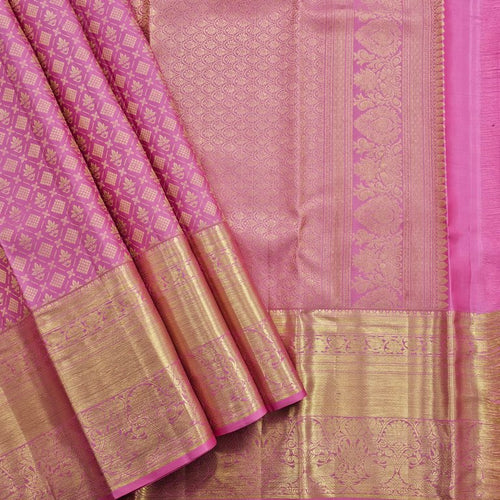 Elegant Rose Pink Kanchipuram Pure Silk Sarees – Kanchipuram Lakshaya Silks