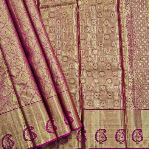 Royal Magenta Kanchipuram Pure Silk Sarees – Kanchipuram Lakshaya Silks