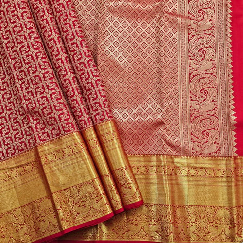 Classic Traditional Red Kanchipuram Pure Silk Sarees – Kanchipuram Lakshaya Silks