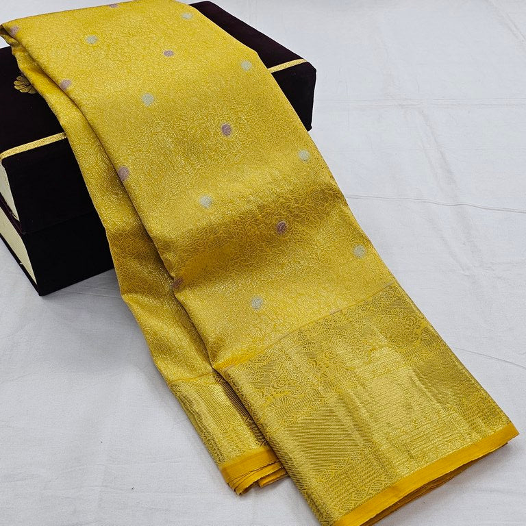 Kanchipuram Traditional Pure Handloom korvai Bridal Silk Saree 020