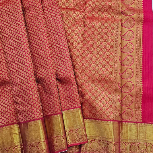 Kanchipuram Traditional Pure Handloom Wedding Bridal Silk Saree 021