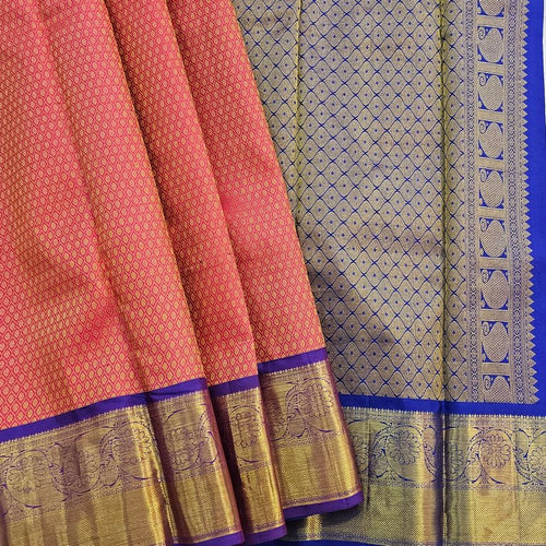 Pure Gold And Pure Blue Kanchipuram Pure Silk Sarees – Kanchipuram Lakshaya Silks