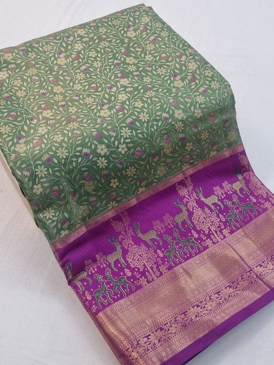 Kanchipuram Blended Tissue Silk Sarees 166