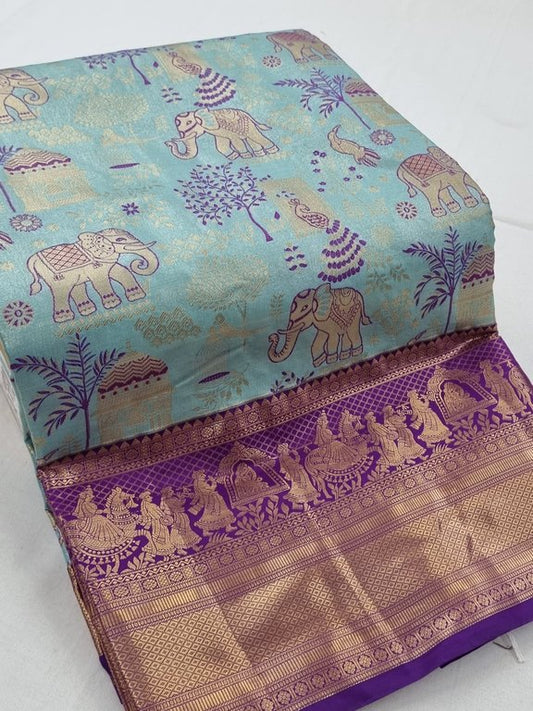 Kanchipuram Blended Tissue Silk Sarees 197