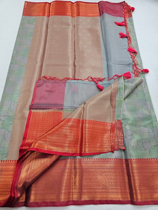 Kanchipuram Blended Trendy Tissue Silk Saree 571