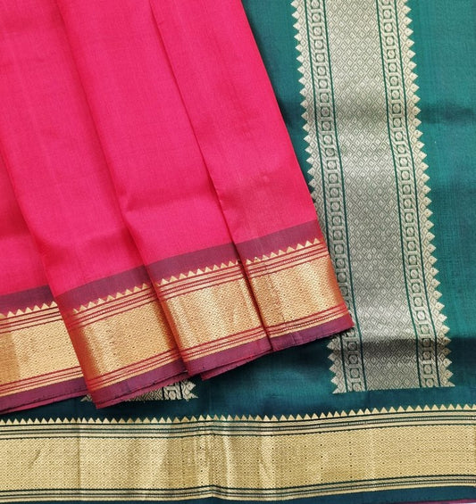 Kanchipuram Traditional 9 Yards Pure Silk Saree 043