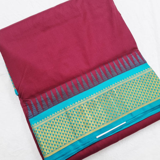 Kanchipuram Traditional 9 Yards Koorvai Pure Silk Saree 015