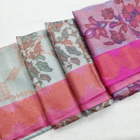 Kanchipuram Blended Semi Tissue Poochampalli Silk Saree 524