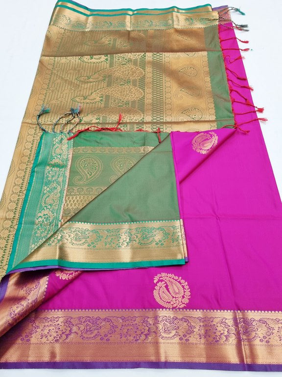 Kanchipuram Blended Trendy Fancy Soft Silk Saree 717