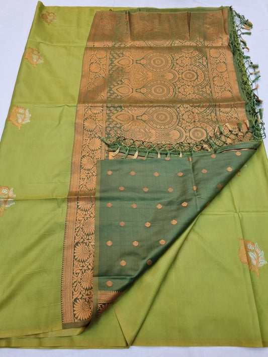 Kanchipuram Blended Trendy Fancy Soft Silk Saree 741 – Kanchipuram Lakshaya Silks