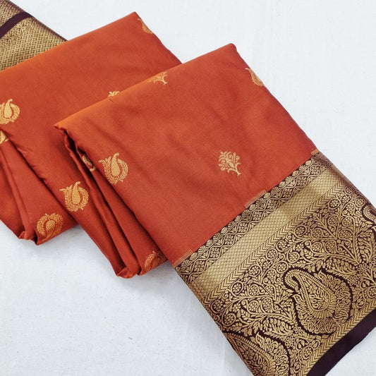 Trending Rust Orange Silk Sarees 192