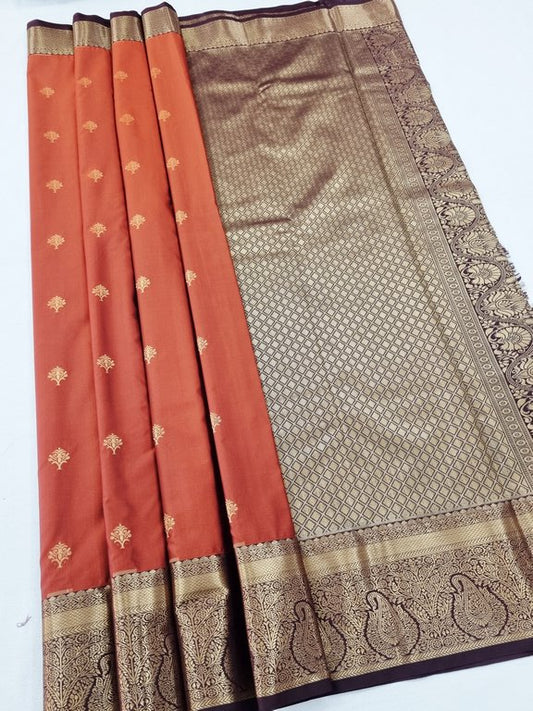 Trending Rust Orange Silk Sarees 192