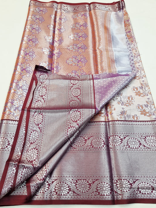 Kanchipuram Blended Fancy Tissue Silk Saree 459 – Kanchipuram Lakshaya Silks