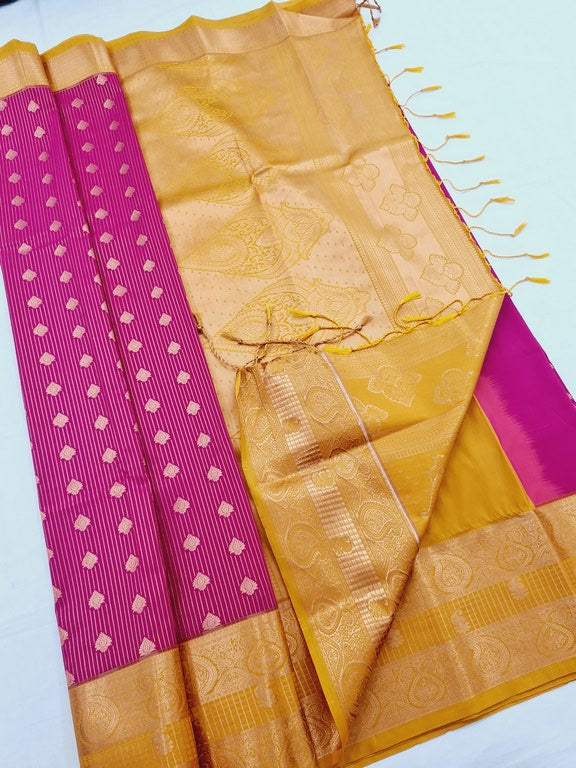 Kanchipuram Blended Korvai Soft Silk Sarees 349