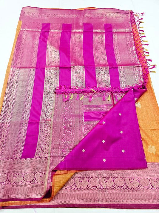 Kanchipuram Blended Korvai Soft Silk Sarees 1238 – Kanchipuram Lakshaya Silks