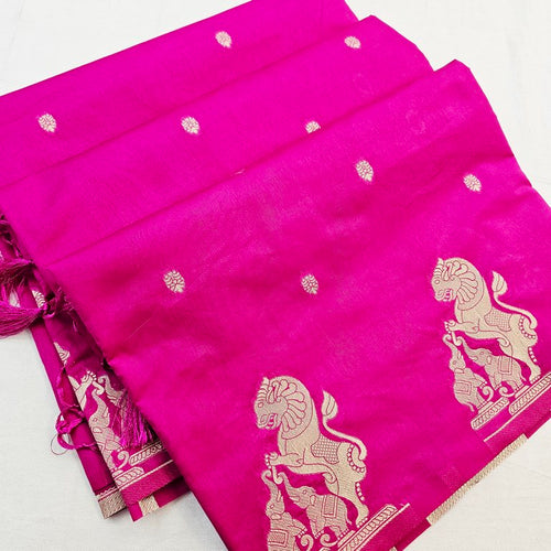 Kanchipuram Blended Tussar Silk Saree 475 – Kanchipuram Lakshaya Silks
