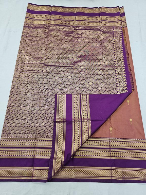 Kanchipuram Blended Vintage Border Silk Sarees 1261