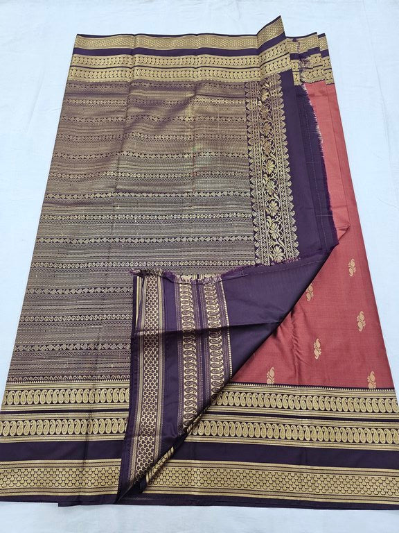 Kanchipuram Blended Vintage Border Silk Sarees 1262