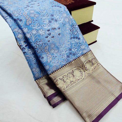 Kanchipuram Blended Floral Tissue Bridal Silk Sarees 009 – Kanchipuram Lakshaya Silks