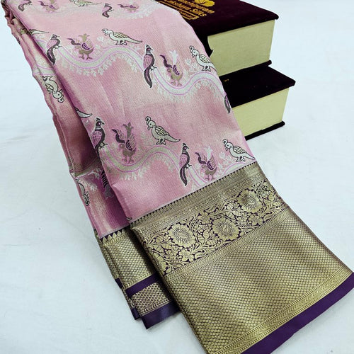 Kanchipuram Blended Floral Tissue Bridal Silk Sarees 010 – Kanchipuram Lakshaya Silks