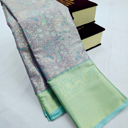 Kanchipuram Blended Floral Tissue Bridal Silk Sarees 014 – Kanchipuram Lakshaya Silks