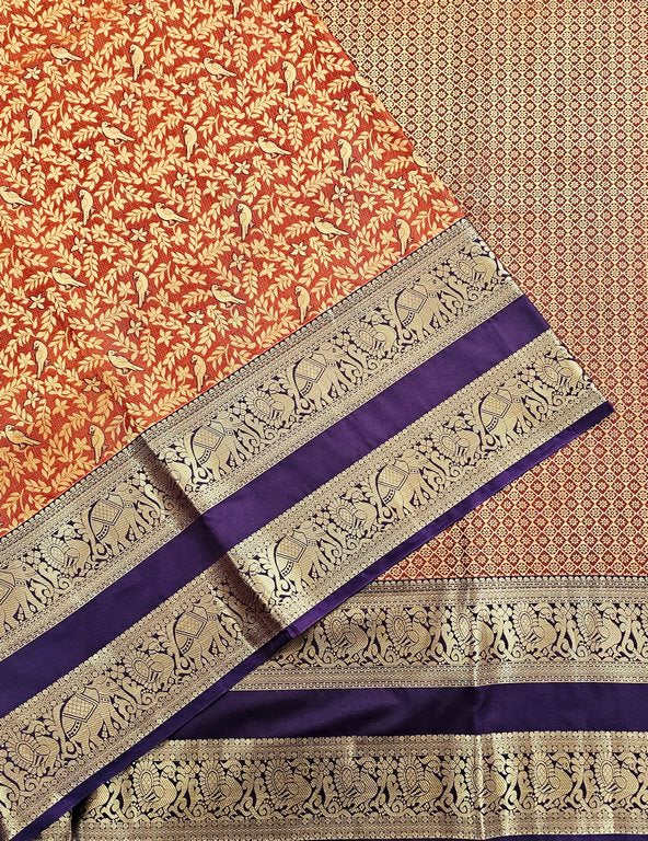 Trendy Kanchipuram Blended Vintage Bridal Silk Sarees 018