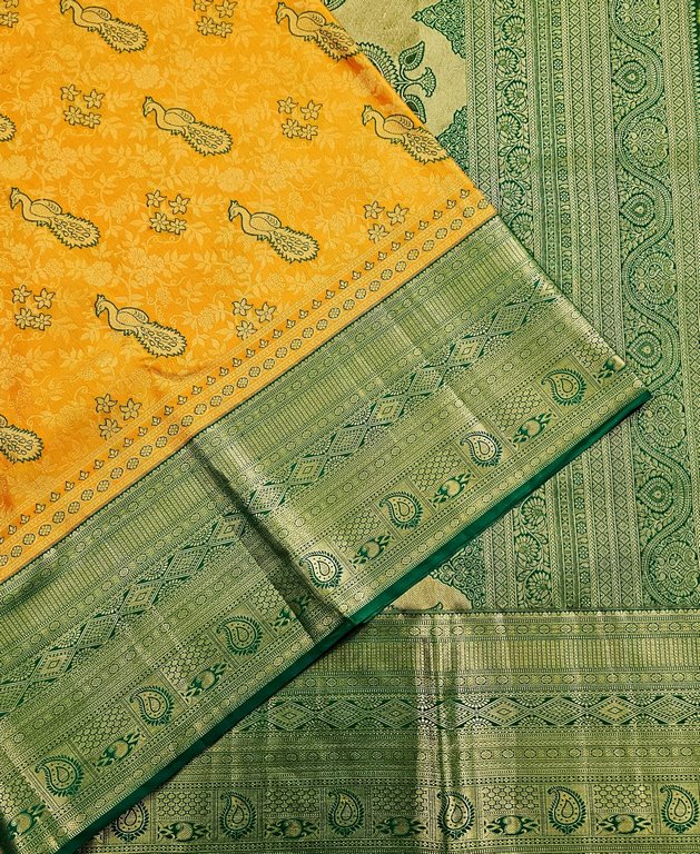 Trendy Kanchipuram Blended Vintage Bridal Silk Sarees 027