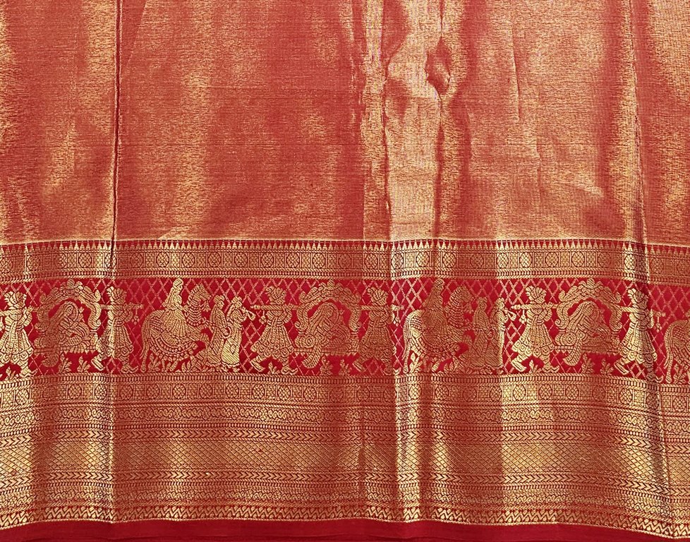 Trendy Kanchipuram Blended Vintage Tissue Bridal Silk Sarees 057