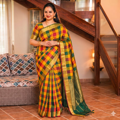 Kanchipuram Traditional 9 Yards Pure Silk Saree 003