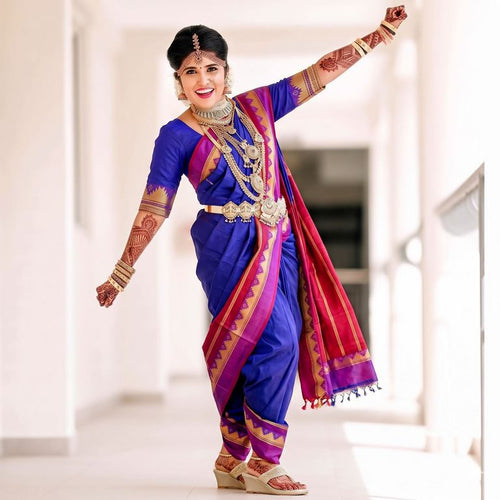 Kanchipuram Traditional 9 Yards Pure Silk Saree 005