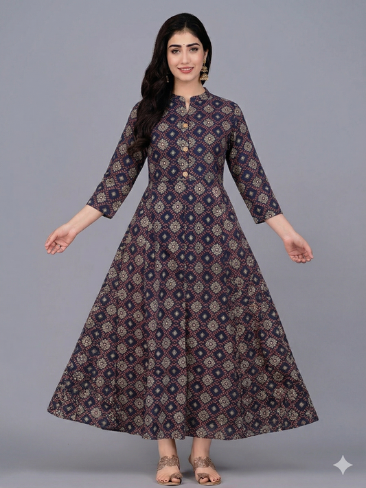 LONG ANARKALI KURTIS – GRACEFUL & FLOWING STYLE 012