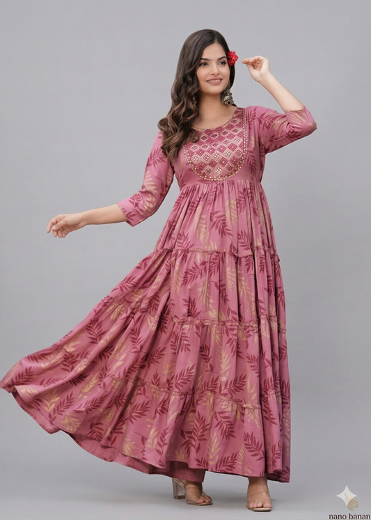 LONG ANARKALI KURTIS – GRACEFUL & FLOWING STYLE 007