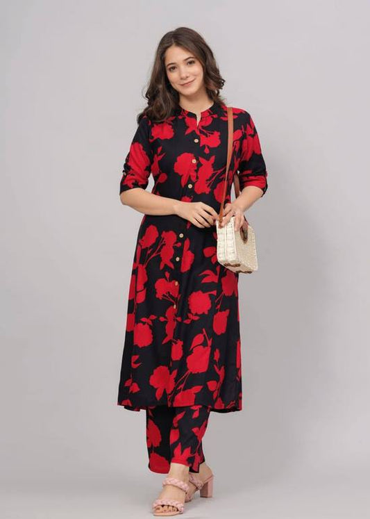 A-LINE KURTI PANT SET – STYLISH & COMFORTABLE ETHNIC WEAR 001