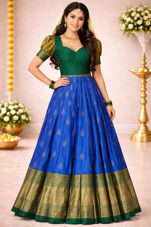 Elegant Kanchipuram Pure Silk Lehenga Choli – Traditional Festive Wear (Size: 36 - 40) – Kanchipuram Lakshaya Silks