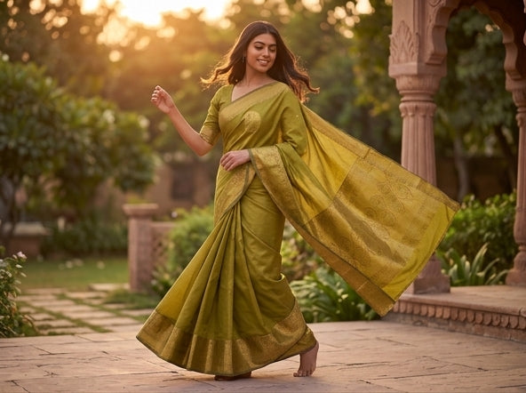 Kanchipuram Blended Self Butta Silk Sarees 1267