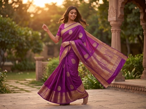 Kanchipuram Blended Self Butta Silk Sarees 1270