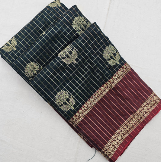 Kanchipuram Blended Fancy Soft Silk Sarees 1295 – Kanchipuram Lakshaya Silks