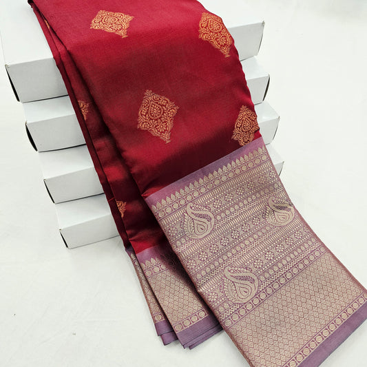 Kanchipuram Blended Fancy Butta Silk Saree 050 – Kanchipuram Lakshaya Silks