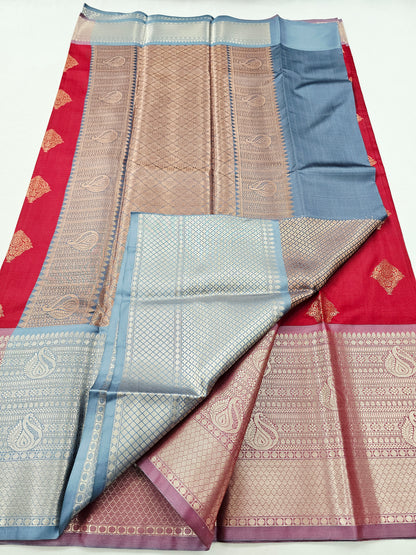 Kanchipuram Blended Fancy Butta Silk Saree 052 – Kanchipuram Lakshaya Silks