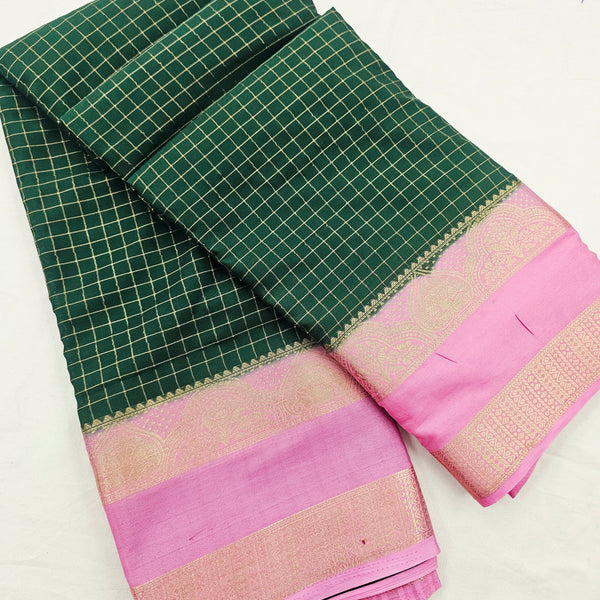 Kanchipuram Blended Traditional Gap Border Silk Saree 004