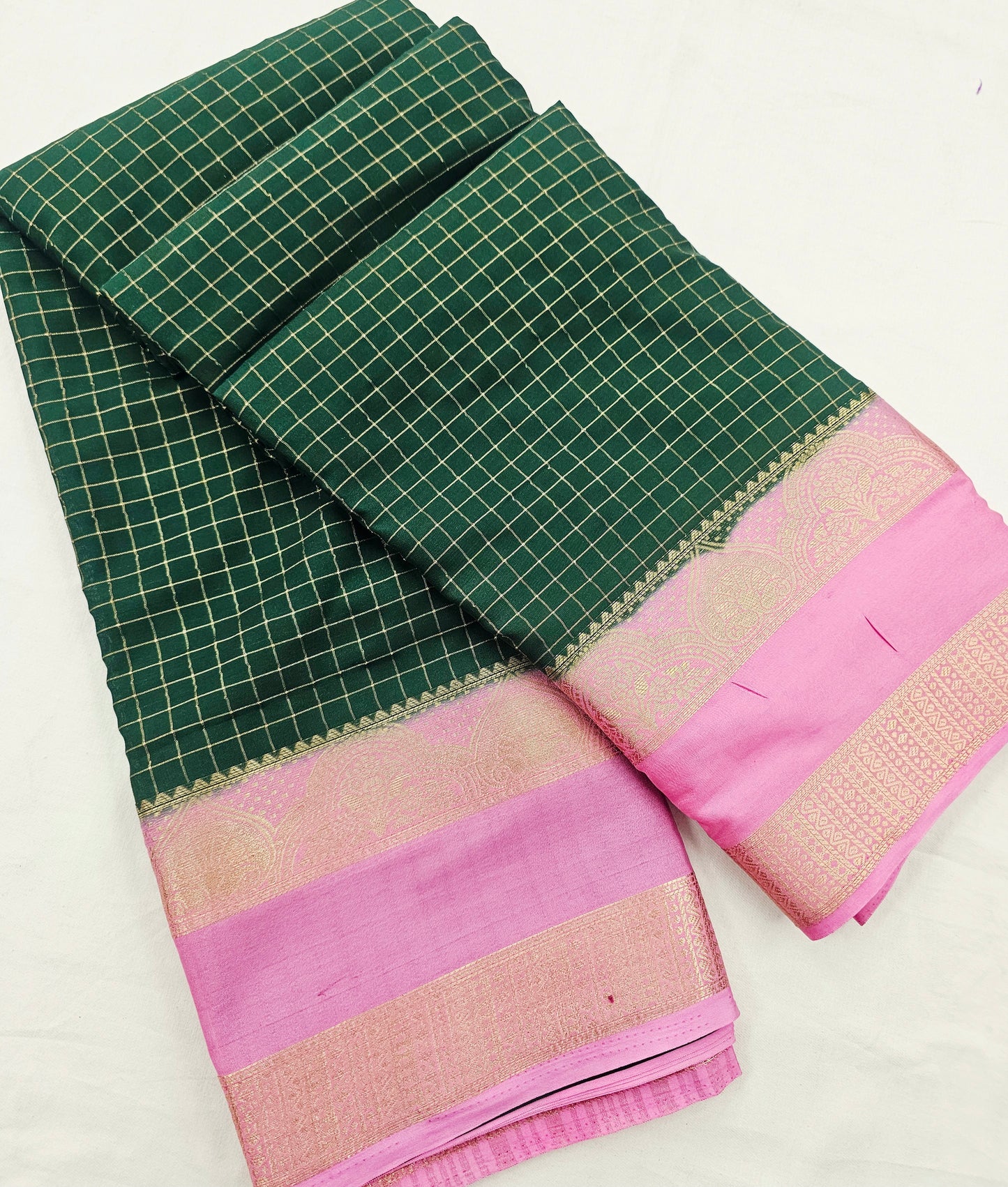 Kanchipuram Blended Traditional Gap Border Silk Saree 004